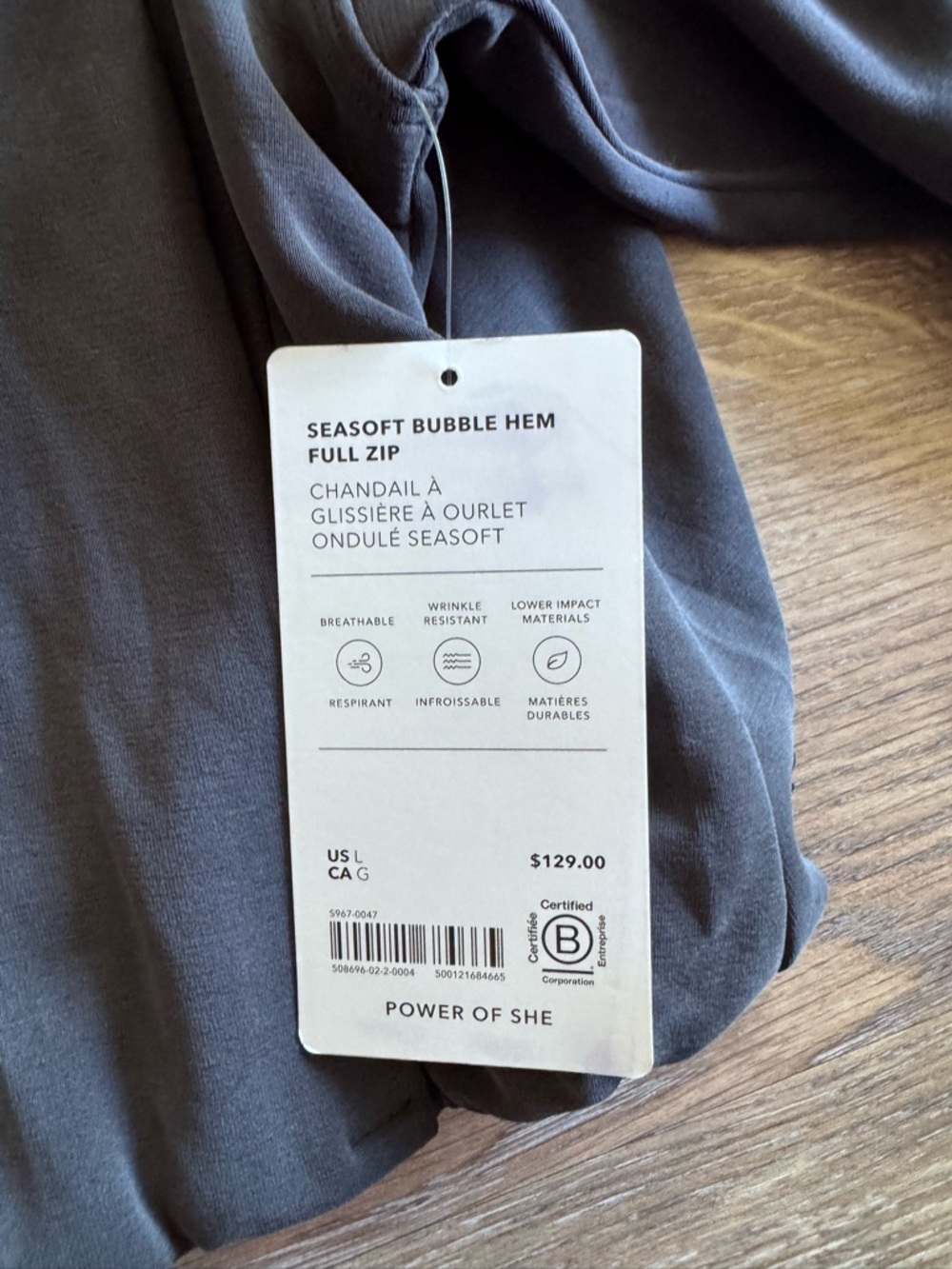 ATHLETA SEASOFT BUBBLE HEM FULL ZIP - Picture 7 of 8
